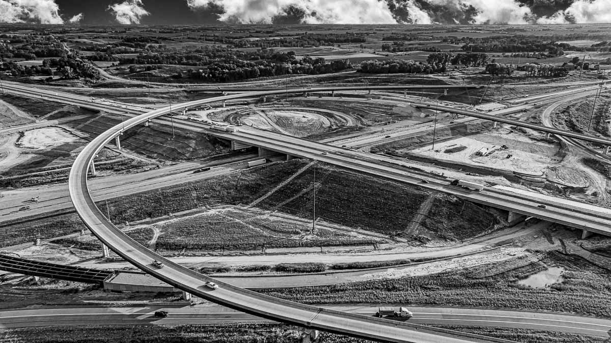 I80-380-Construction_©Jonathan-David-Sabin_Iowa-Aerial_Drone-Video.com-BW