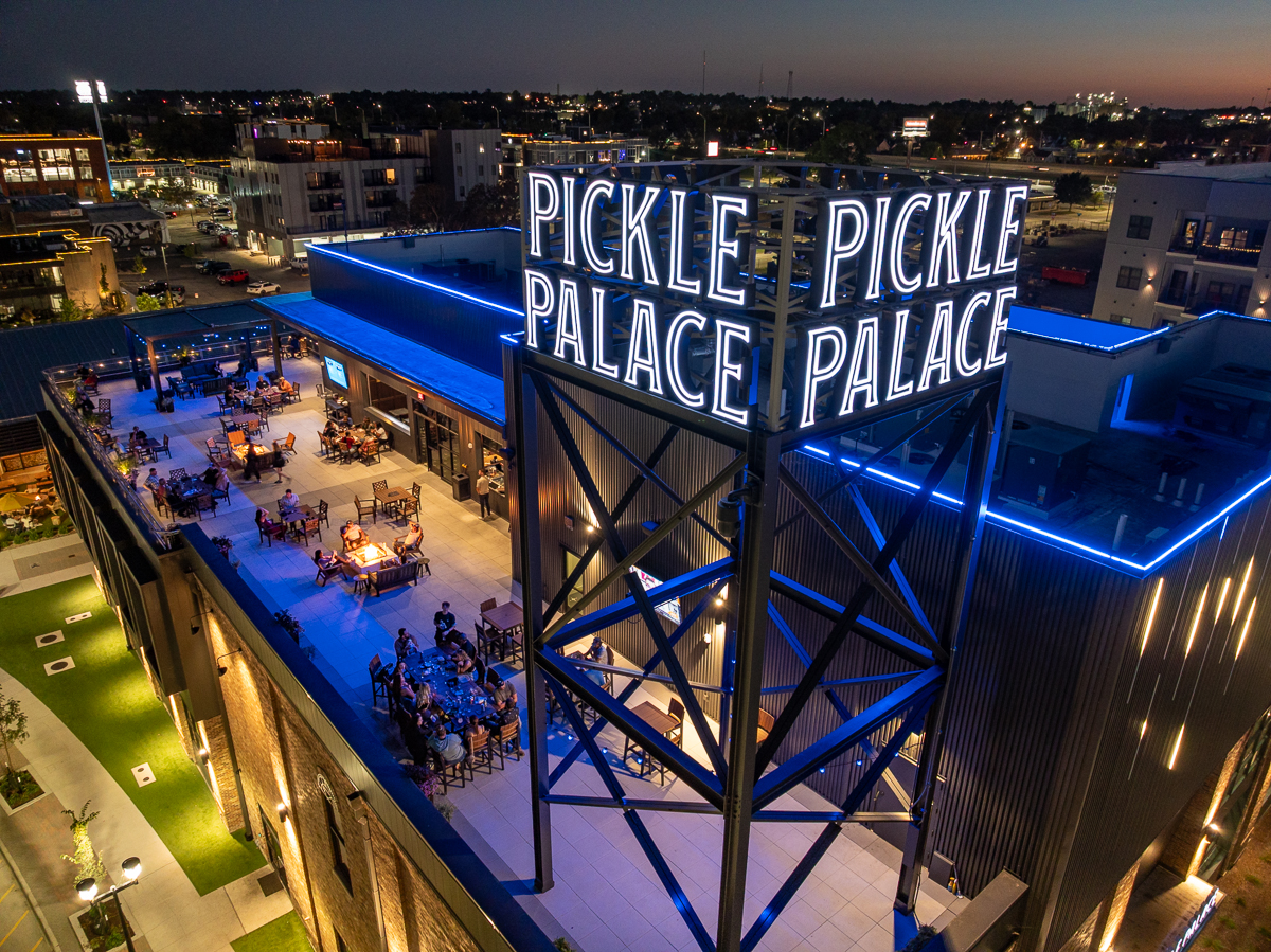 Pickled Palace roof seating.